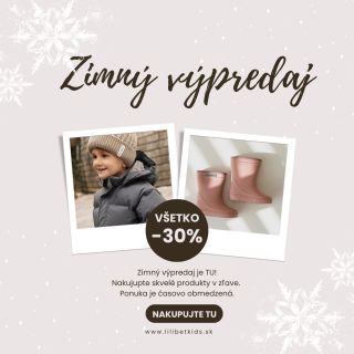❄️ ZIMNÝ VÝPREDAJ ZAČÍNA ❄️ Zima môže byť krásna…a výhodná ❄️ Spúšťame zimný výpredaj –30 % na VŠETKO!!! Čiapky, rukavice,...